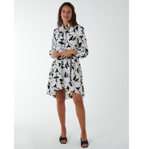 Mandarin Collar High Low Mini Dress Mandarin Collar High Low Mini Dress