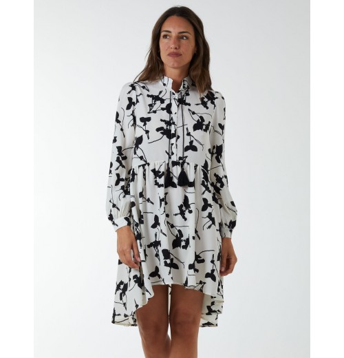 Mandarin Collar High Low Mini Dress Mandarin Collar High Low Mini Dress