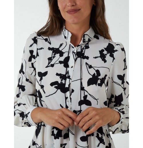 Mandarin Collar High Low Mini Dress Mandarin Collar High Low Mini Dress