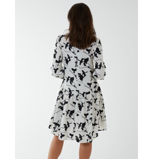 Mandarin Collar High Low Mini Dress Mandarin Collar High Low Mini Dress