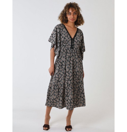 Crochet Bust Kimono Sleeve Dress Crochet Bust Kimono Sleeve Dress