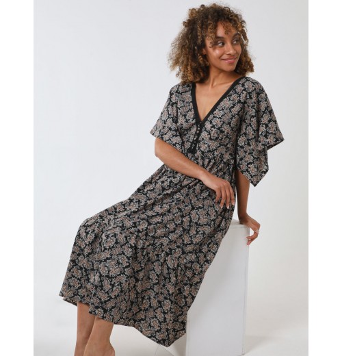 Crochet Bust Kimono Sleeve Dress Crochet Bust Kimono Sleeve Dress