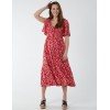 Sheared Bust Midi Dress With Angel Sleeves Sheared Bust Midi Dress With Angel Sleeves