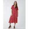 Sheared Bust Midi Dress With Angel Sleeves Sheared Bust Midi Dress With Angel Sleeves