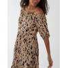 Bardot Midi Dress With Pleated Hem Bardot Midi Dress With Pleated Hem