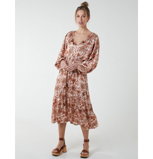 Balloon Sleeve Midi Dress Balloon Sleeve Midi Dress