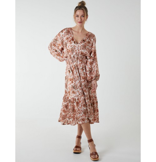 Balloon Sleeve Midi Dress Balloon Sleeve Midi Dress