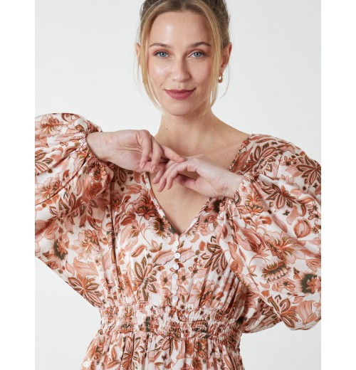 Balloon Sleeve Midi Dress Balloon Sleeve Midi Dress