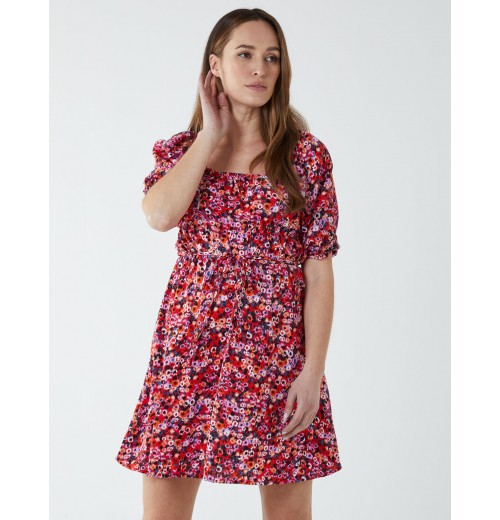 Square Neck Puff Sleeve Mini Dress Square Neck Puff Sleeve Mini Dress