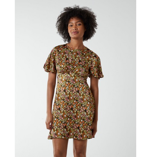 Flutter Sleeve Bias Mini Dress Flutter Sleeve Bias Mini Dress