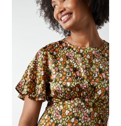Flutter Sleeve Bias Mini Dress Flutter Sleeve Bias Mini Dress