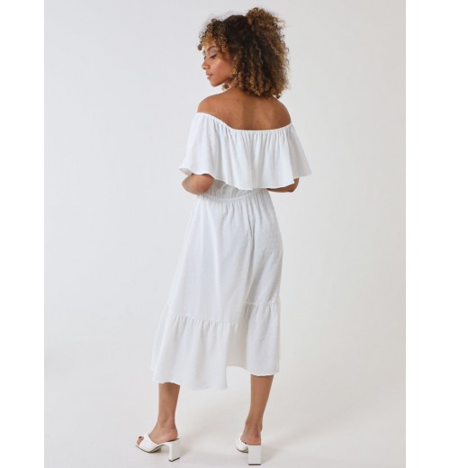 Ruffle Bardot Midi Dress Ruffle Bardot Midi Dress