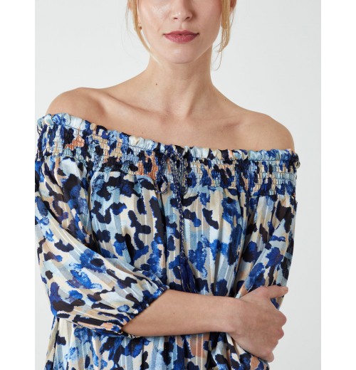 Sheared Neck Bardot Dress Sheared Neck Bardot Dress