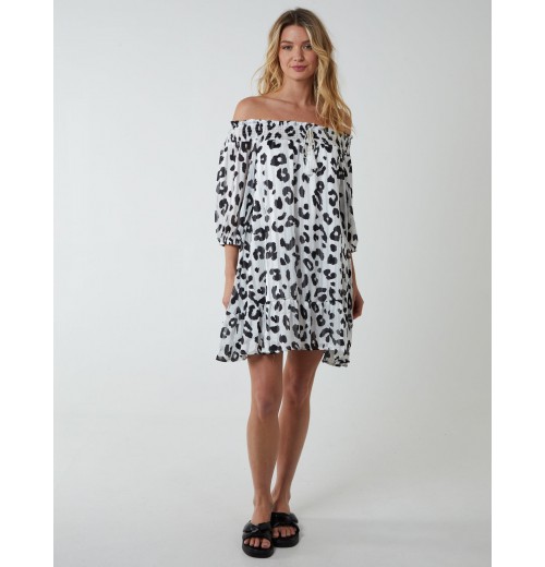 Sheared Neck Bardot Dress Sheared Neck Bardot Dress