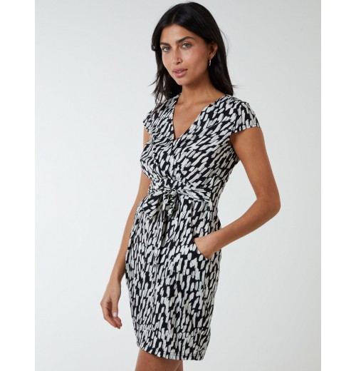 Wrap Top Tulip Hem Dress Wrap Top Tulip Hem Dress