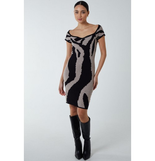 Heart Neckline Animal Dress Heart Neckline Animal Dress