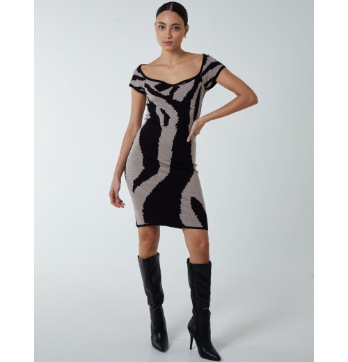 Heart Neckline Animal Dress Heart Neckline Animal Dress