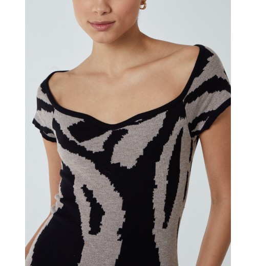 Heart Neckline Animal Dress Heart Neckline Animal Dress