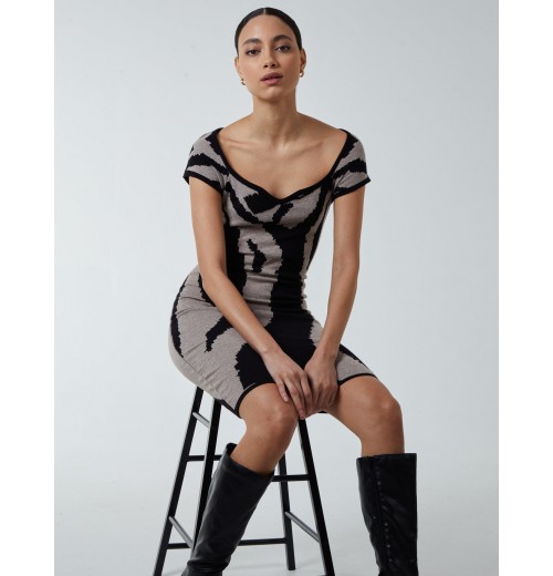 Heart Neckline Animal Dress Heart Neckline Animal Dress