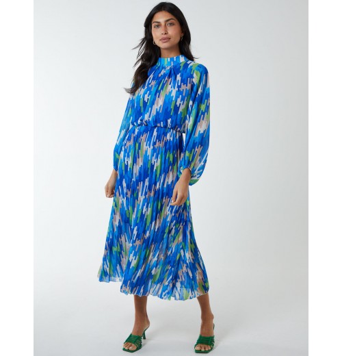 Tetris High Neck Pleated Dress Tetris High Neck Pleated Dress