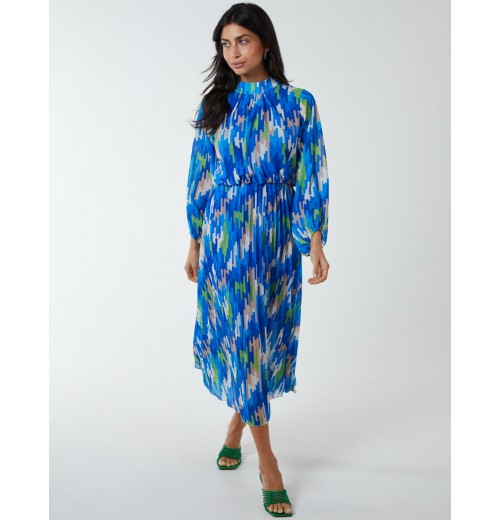 Tetris High Neck Pleated Dress Tetris High Neck Pleated Dress