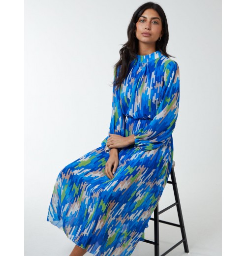 Tetris High Neck Pleated Dress Tetris High Neck Pleated Dress