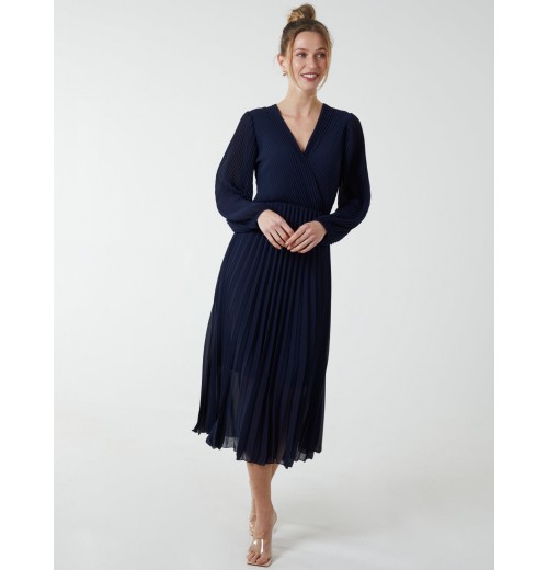 Pleated V-Neck Dress Pleated V-Neck Dress