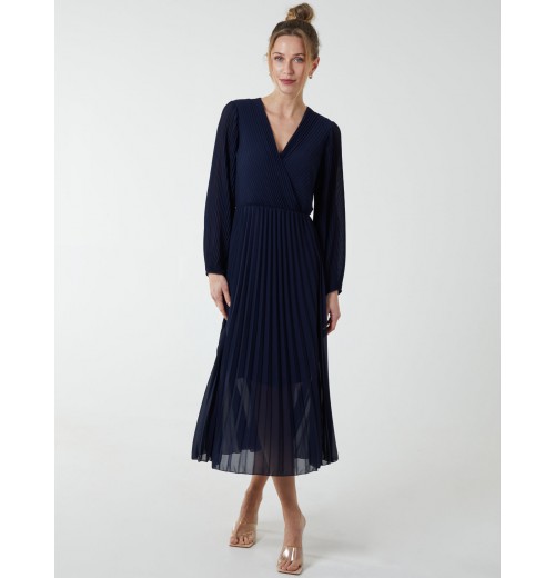 Pleated V-Neck Dress Pleated V-Neck Dress