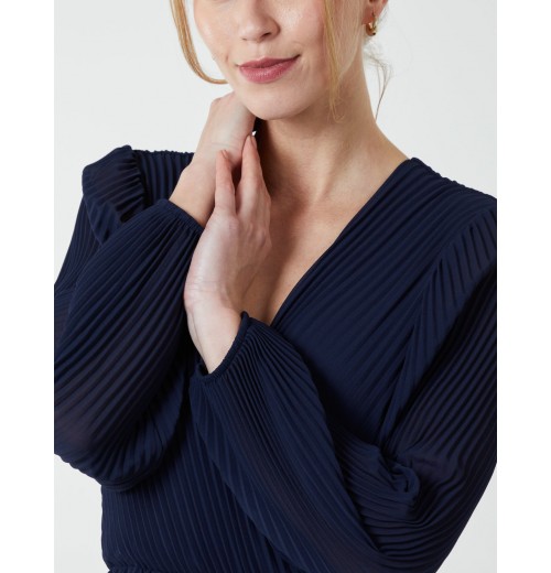 Pleated V-Neck Dress Pleated V-Neck Dress