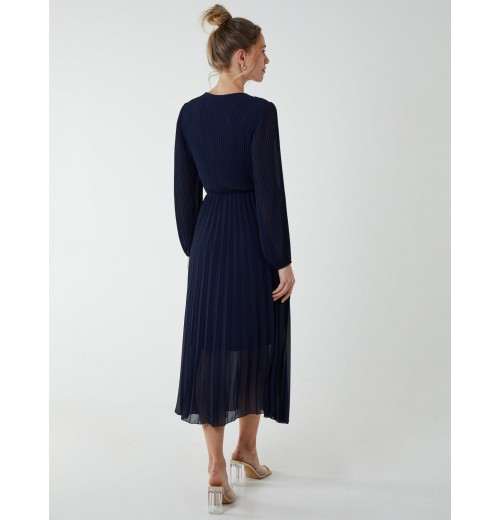 Pleated V-Neck Dress Pleated V-Neck Dress