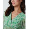 Sheared Waist Tiered Crossover Chiffon Print Dress Sheared Waist Tiered Crossover Chiffon Print Dress