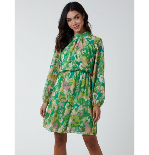 High Neck Print Dress High Neck Print Dress