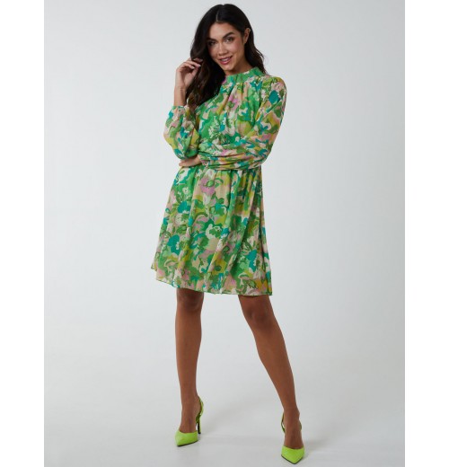 High Neck Print Dress High Neck Print Dress