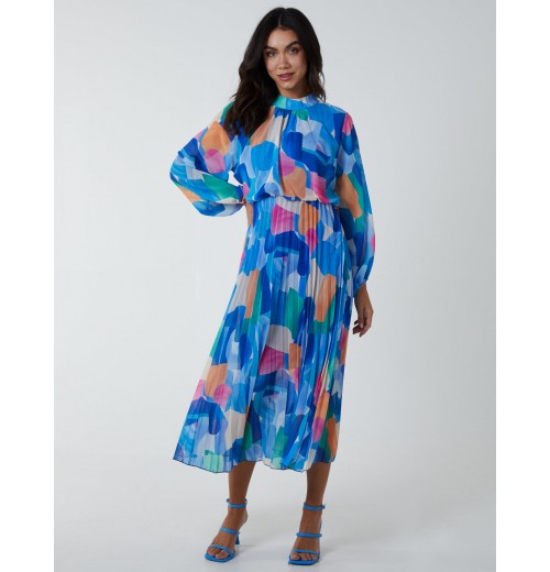 Splash Print High Neck Dress Splash Print High Neck Dress
