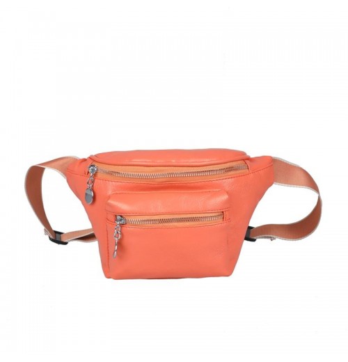 Orange Leather Fanny Pack ERIN Orange Leather Fanny Pack ERIN