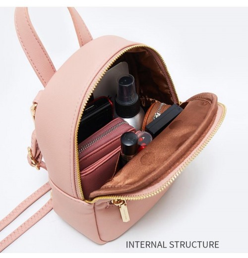 Leather Zip Top Backpack Purse Leather Zip Top Backpack Purse