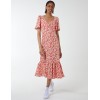 Floral Twist Front Peplum Dress Floral Twist Front Peplum Dress