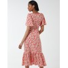 Floral Twist Front Peplum Dress Floral Twist Front Peplum Dress