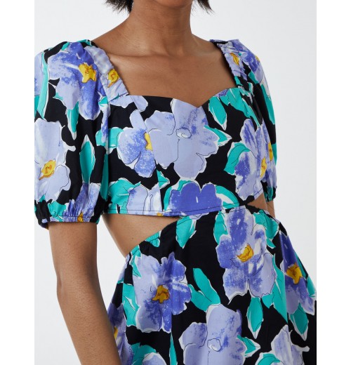 Floral Sweetheart Cut Out Dress Floral Sweetheart Cut Out Dress