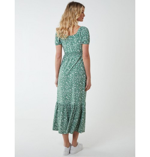 Shirred Sweetheart Midi Dress Shirred Sweetheart Midi Dress