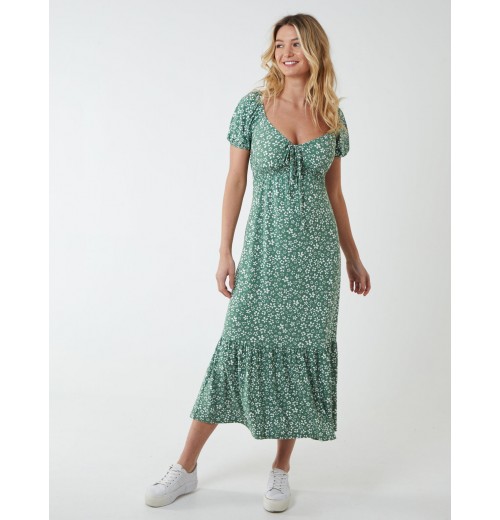 Shirred Sweetheart Midi Dress Shirred Sweetheart Midi Dress