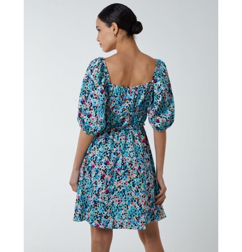 Square Neck Puff Sleeve Mini Dress Square Neck Puff Sleeve Mini Dress