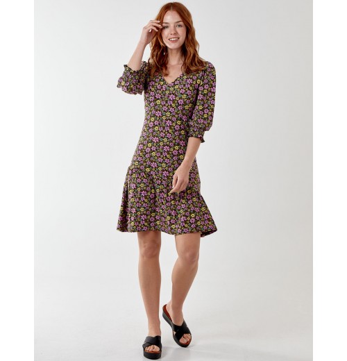V Front Asymmetric Tier Mini Dress V Front Asymmetric Tier Mini Dress
