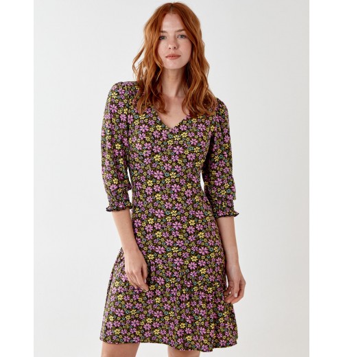 V Front Asymmetric Tier Mini Dress V Front Asymmetric Tier Mini Dress