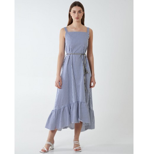 Striped High Low Tiered Dress Striped High Low Tiered Dress