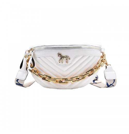 Leather Fanny Pack With Chain Leather Fanny Pack With Chain