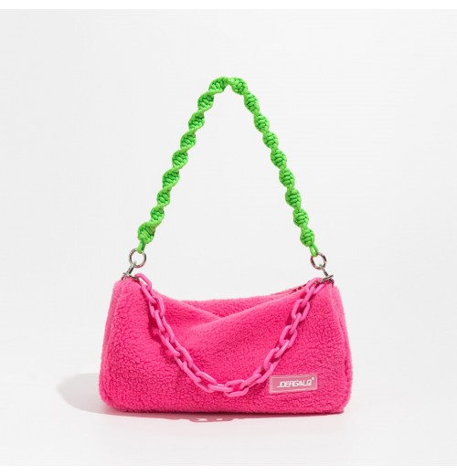 Fluffy Clutch Bag With Chain Fluffy Clutch Bag With Chain
