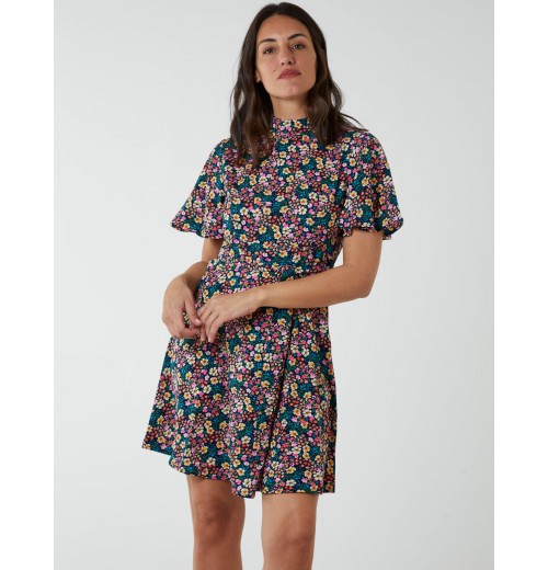 Floral Print Angel Sleeve Dress Floral Print Angel Sleeve Dress