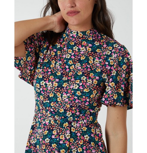 Floral Print Angel Sleeve Dress Floral Print Angel Sleeve Dress