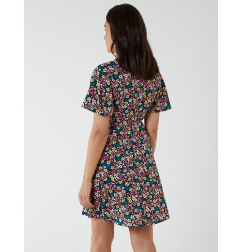 Floral Print Angel Sleeve Dress Floral Print Angel Sleeve Dress